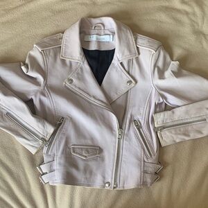IRO Pink Leather Moto Jacket Asymmetrical Zipper
100% lamb leather